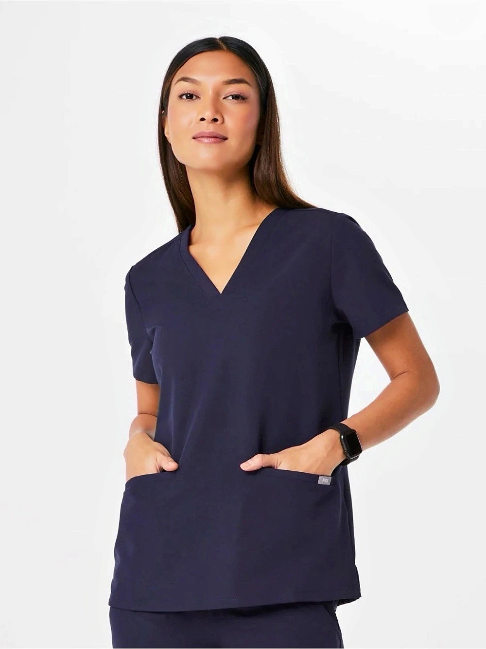 FIGS Technical Collection Casma V-Neck Scrub Top Blue Size L EUC